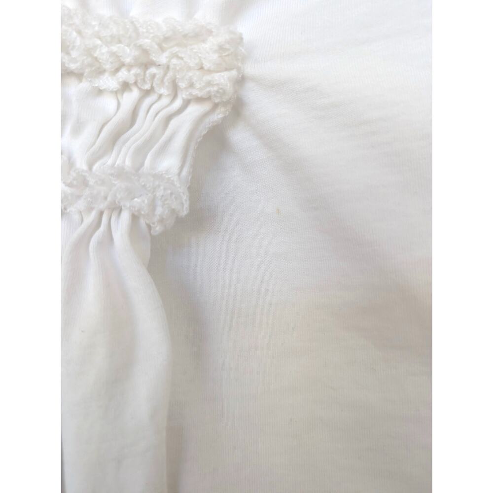 Simone Rocha Ruffle Asymmetrical White T-Shirt - Picture 6 of 8